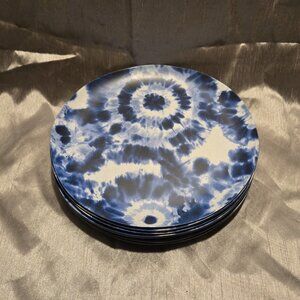 8' Blue Tie Tide Melamine Plates